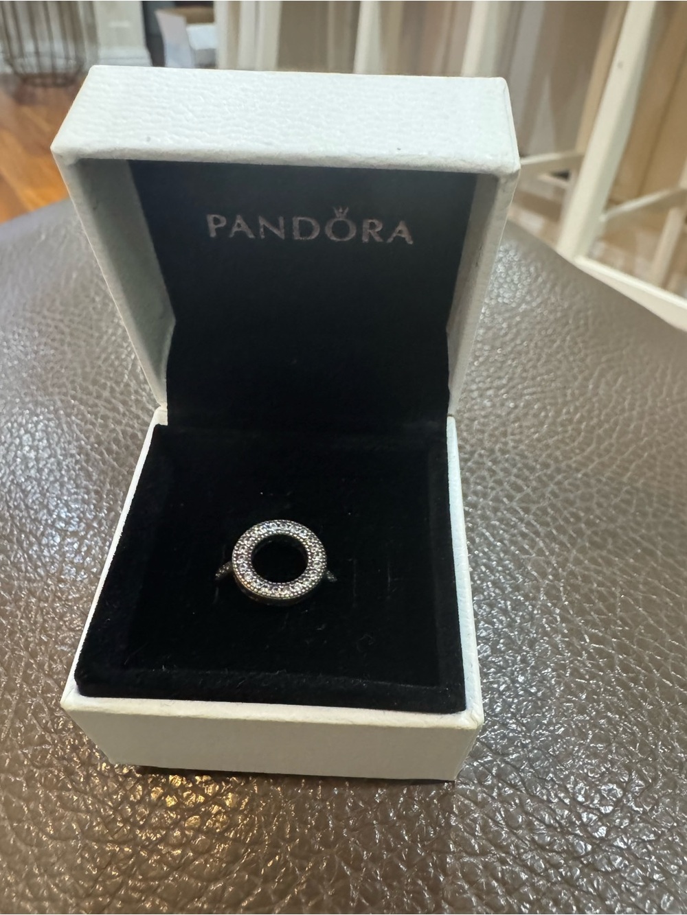 Pandora Silver Circle Ring with Sparkling White Stones